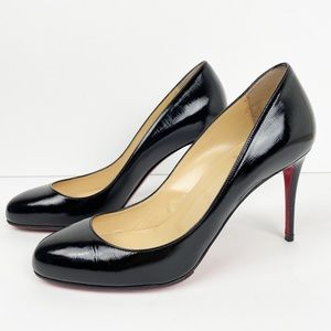 Christian Louboutin Fifi 100 Black Heel Round Toe Pumps 38